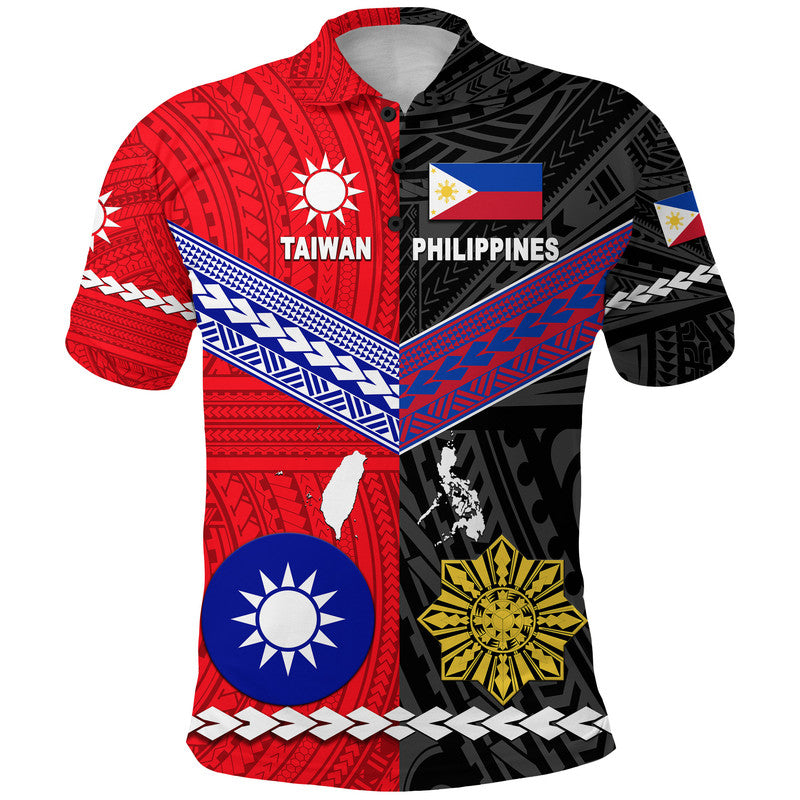 Custom Taiwan and Philippines Polynesian Polo Shirt Together LT8 Kid - Polynesian Pride
