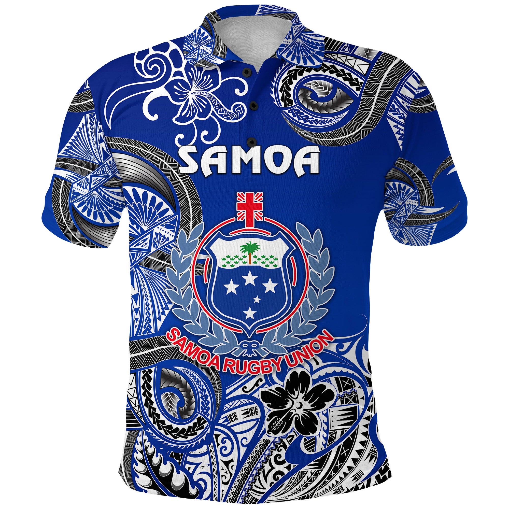 Samoa Manu Polo Shirt Rugby Unique Style Blue White LT8 - Polynesian Pride