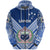 Manu Samoa Rugby Zip Hoodie Creative Style Full Blue - Polynesian Pride