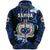 Manu Samoa Rugby Zip Hoodie Unique Vibes Coat of Arms Blue - Polynesian Pride