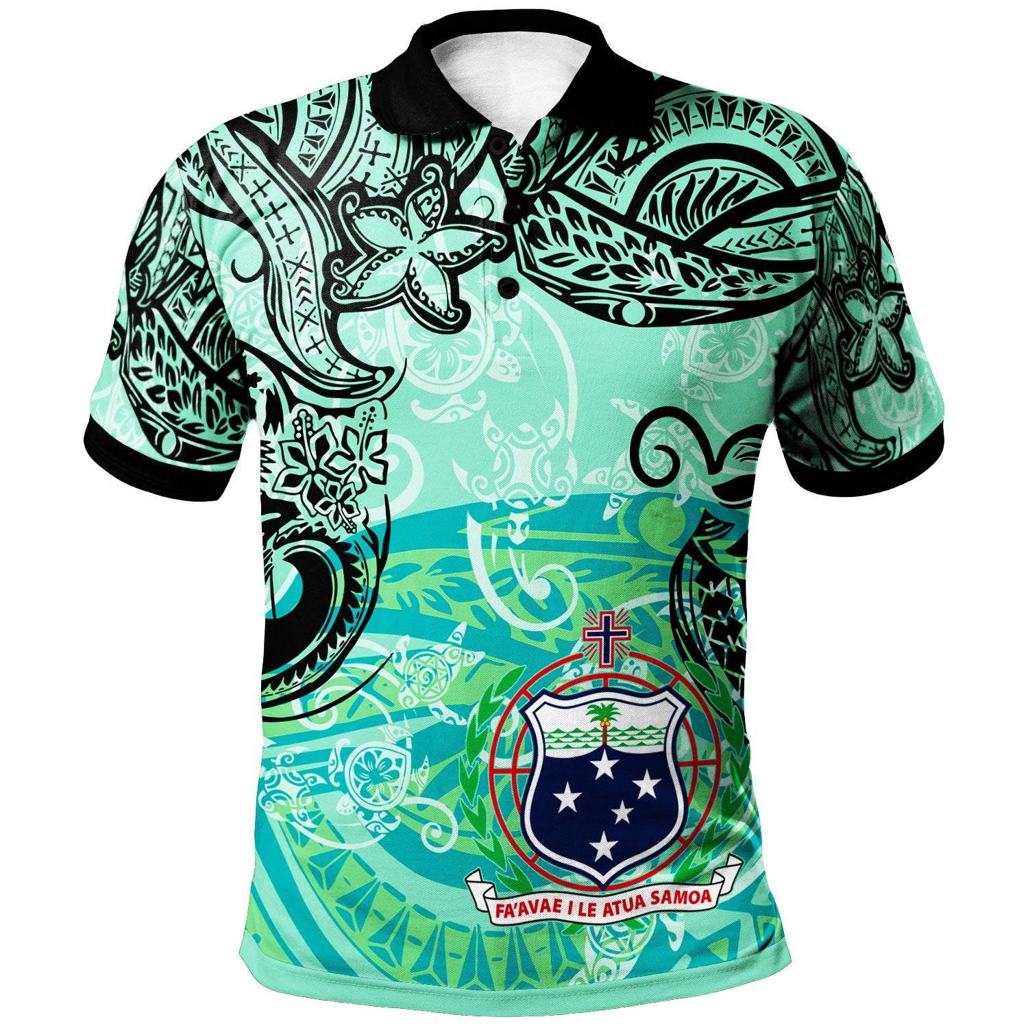 Samoa Custom Polo Shirt Vintage Floral Pattern Green Color Unisex Green - Polynesian Pride