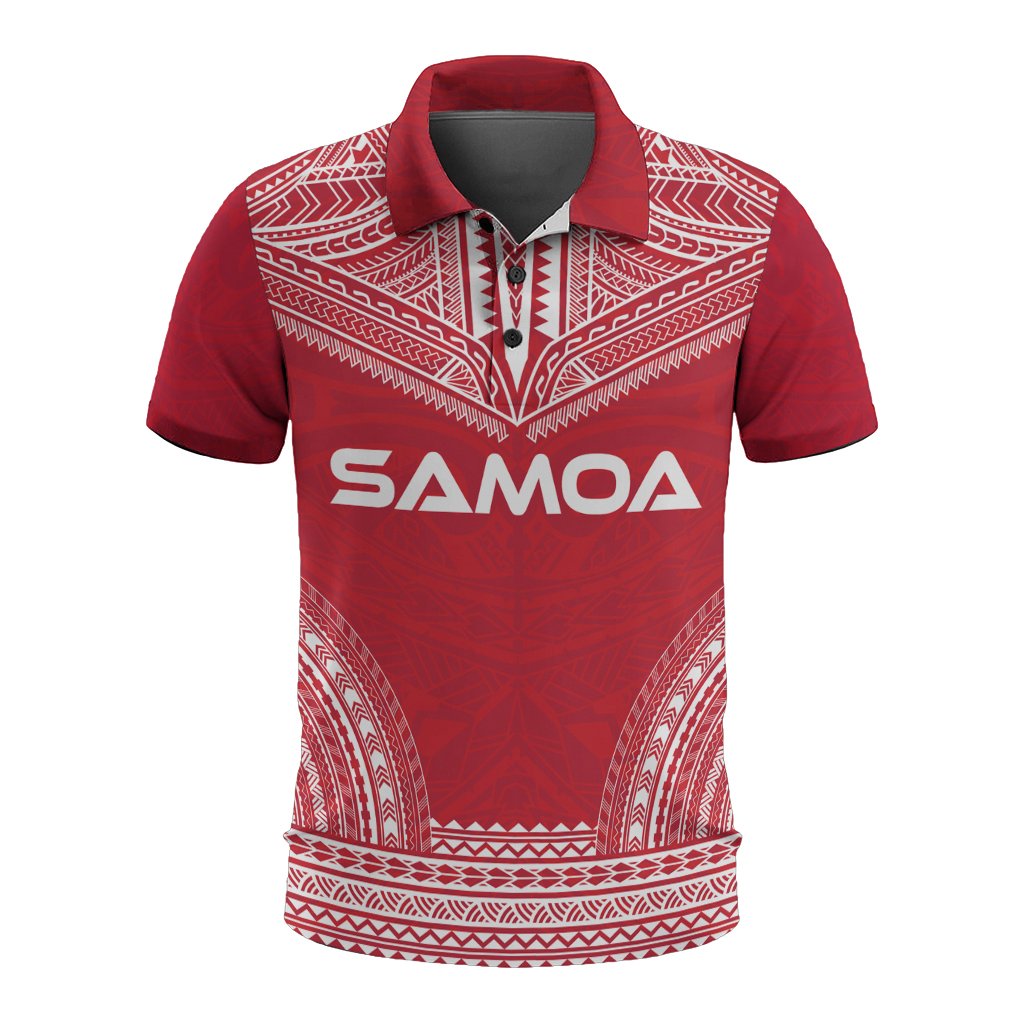 Samoa Polo Shirt Samoan Coat Of Arms Polynesian Chief Tattoo Flag Version Unisex White - Polynesian Pride