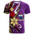 Samoa T Shirt Tribal Flower With Special Turtles Purple Color Unisex Purple - Polynesian Pride