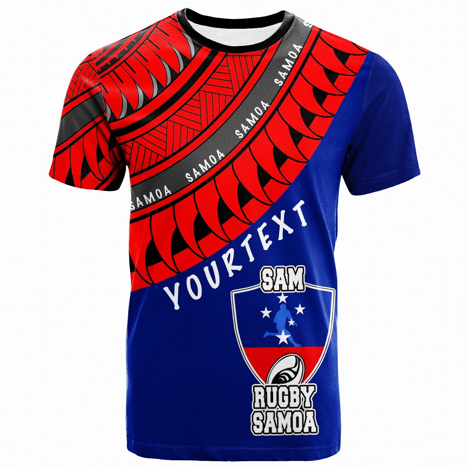 Samoa Custom T Shirt Samoa Rugby Fan Unisex Blue - Polynesian Pride