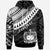 Samoa Custom Hoodie Ginger Lei White Pattern Unisex Black - Polynesian Pride