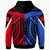 Samoa Zip up Hoodie Tooth Shaped Necklace Red Blue - Polynesian Pride