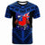 Samoa T Shirt Samoan Flag Australian Flag With Tribal Pattern Blue Unisex Blue - Polynesian Pride