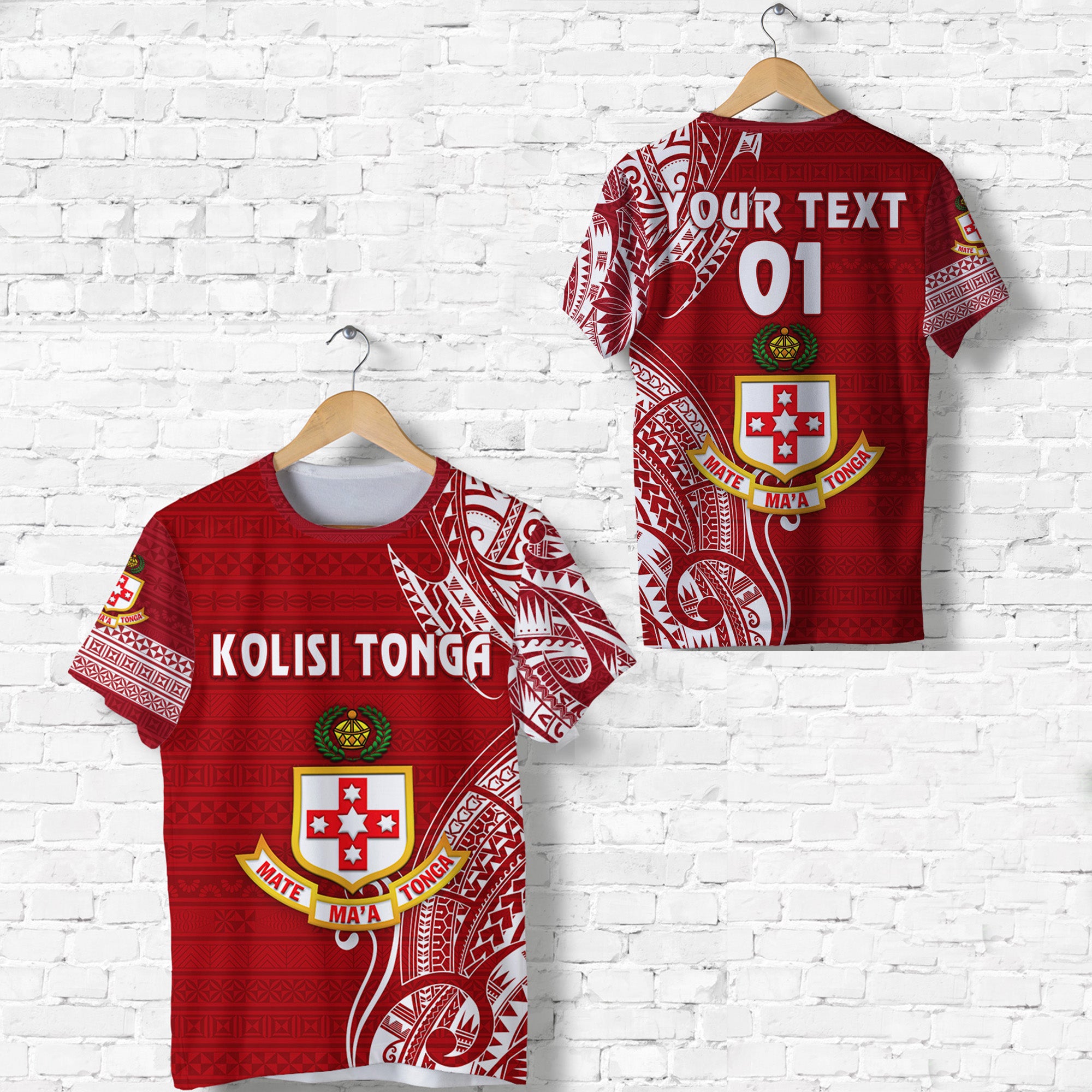 Custom Kolisi Tonga Mate Maa Tonga T Shirt Original, Custom Text and Number LT8 Unisex Red - Polynesian Pride