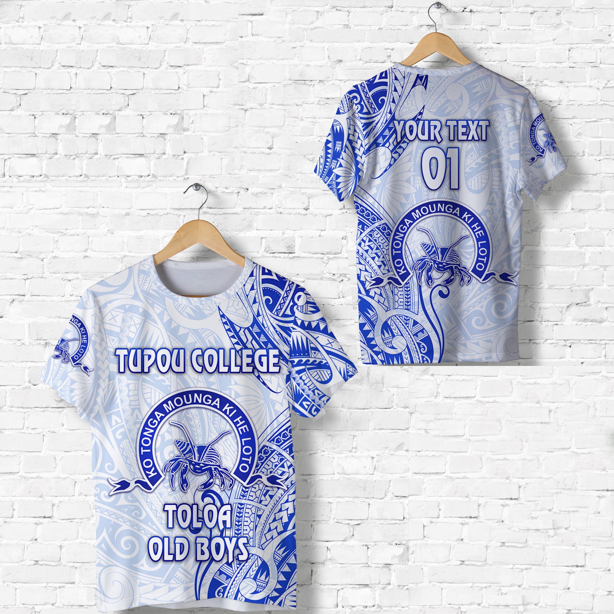 Custom Tonga Tupou College T Shirt Toloa Old Boys Simple Vibes White, Custom Text and Number LT8 Unisex White - Polynesian Pride