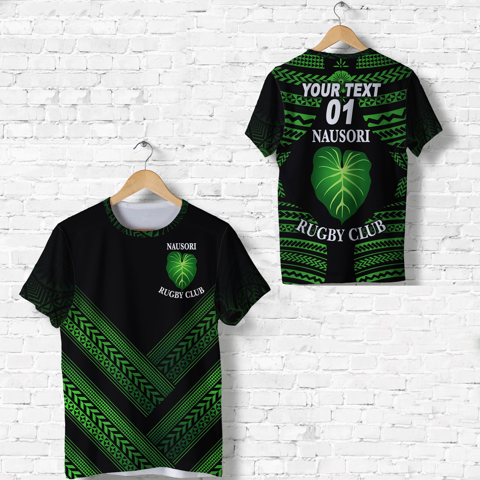 Custom Fiji Nausori Rugby T Shirt Creative Style, Custom Text and Number LT8 Unisex Black - Polynesian Pride