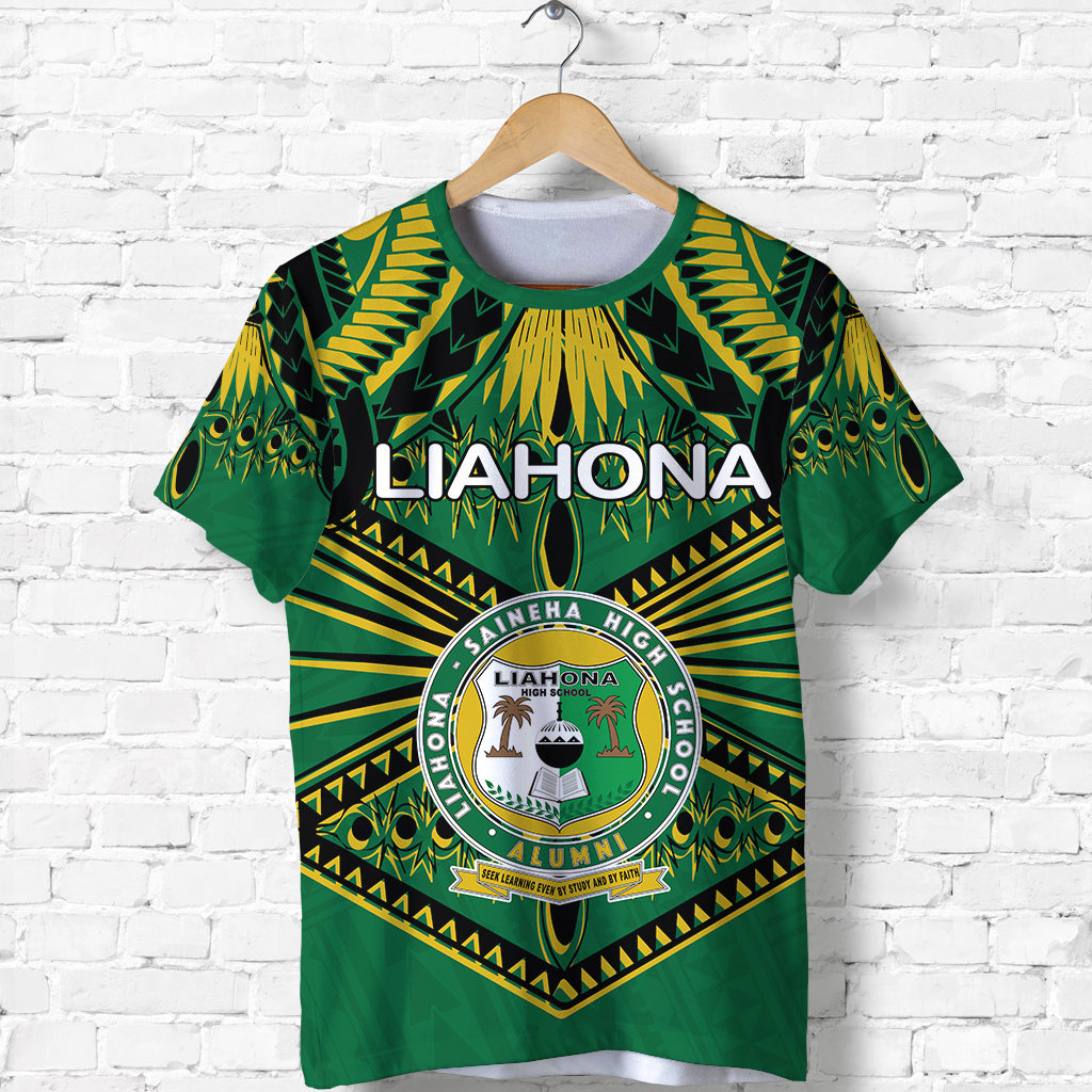 Custom Liahona High School T Shirt Tongan Ngatu LT4 Unisex Green - Polynesian Pride