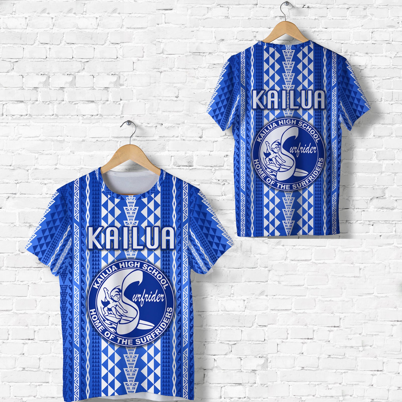 Hawaii Kailua High School T Shirt Surfriders Simple Style LT8 Unisex Blue - Polynesian Pride