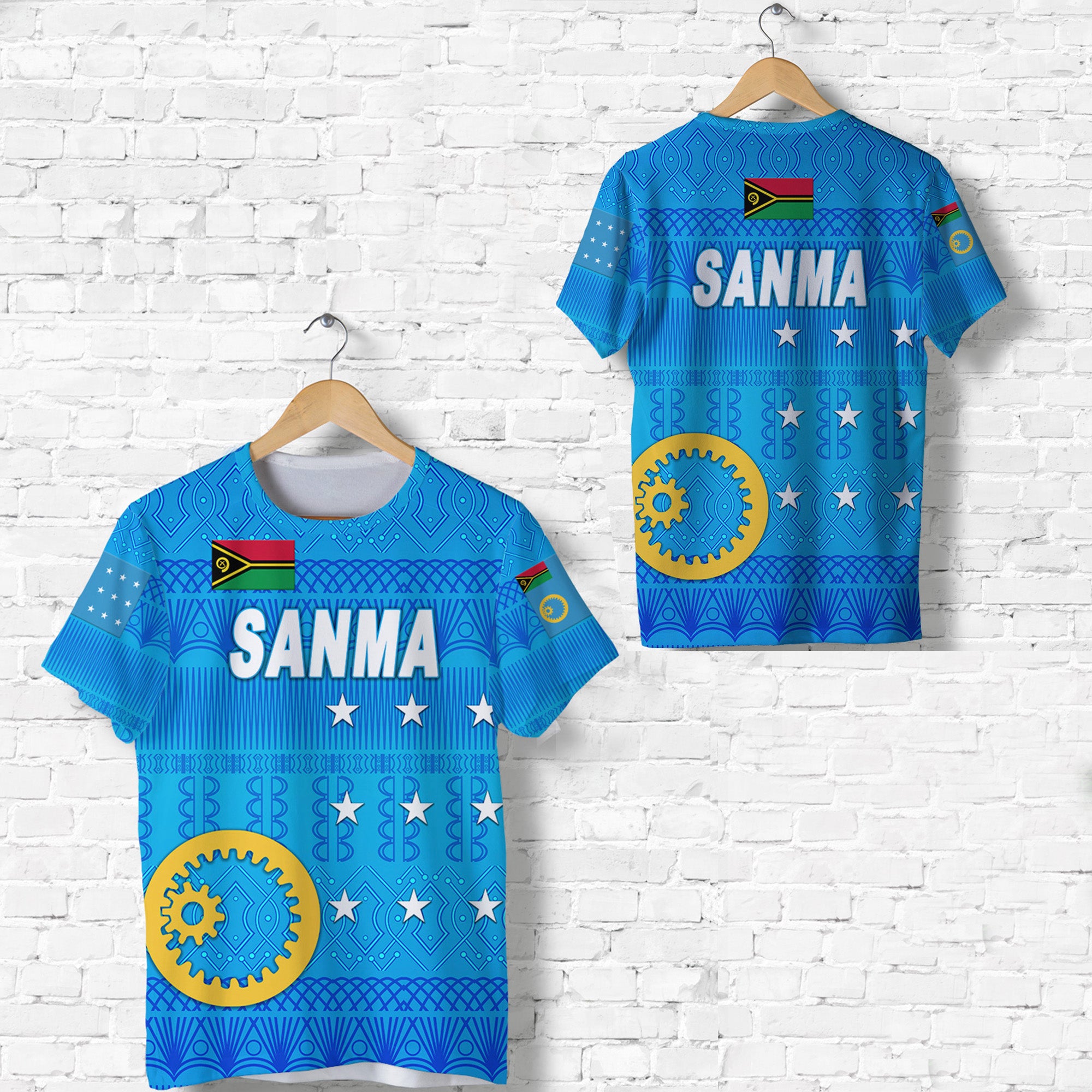 Sanma Province T Shirt Vanuatuan Pattern Traditional Style LT8 Unisex Blue - Polynesian Pride