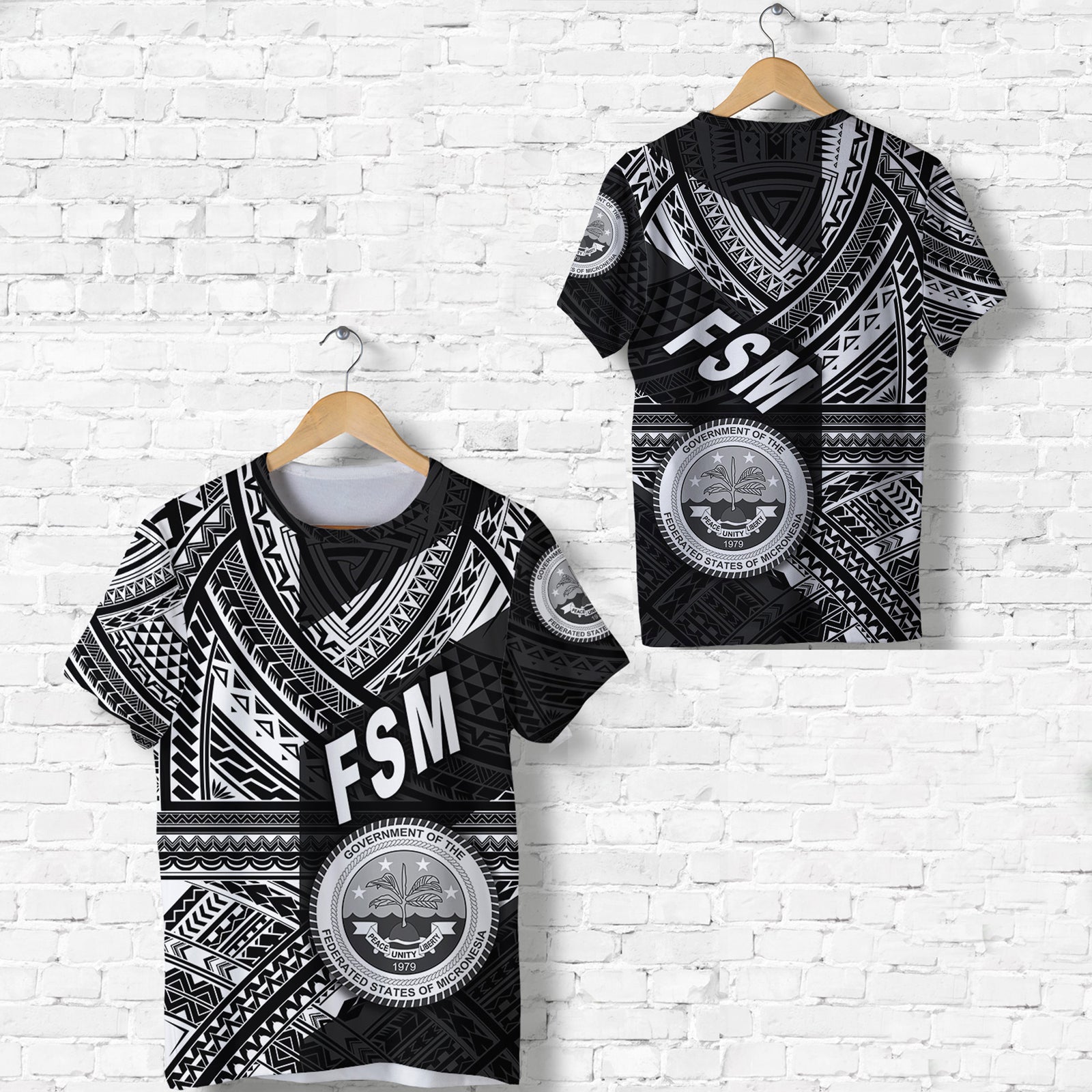 Federated States of Micronesia T Shirt FSM Original Style Black LT8 Unisex Blue - Polynesian Pride