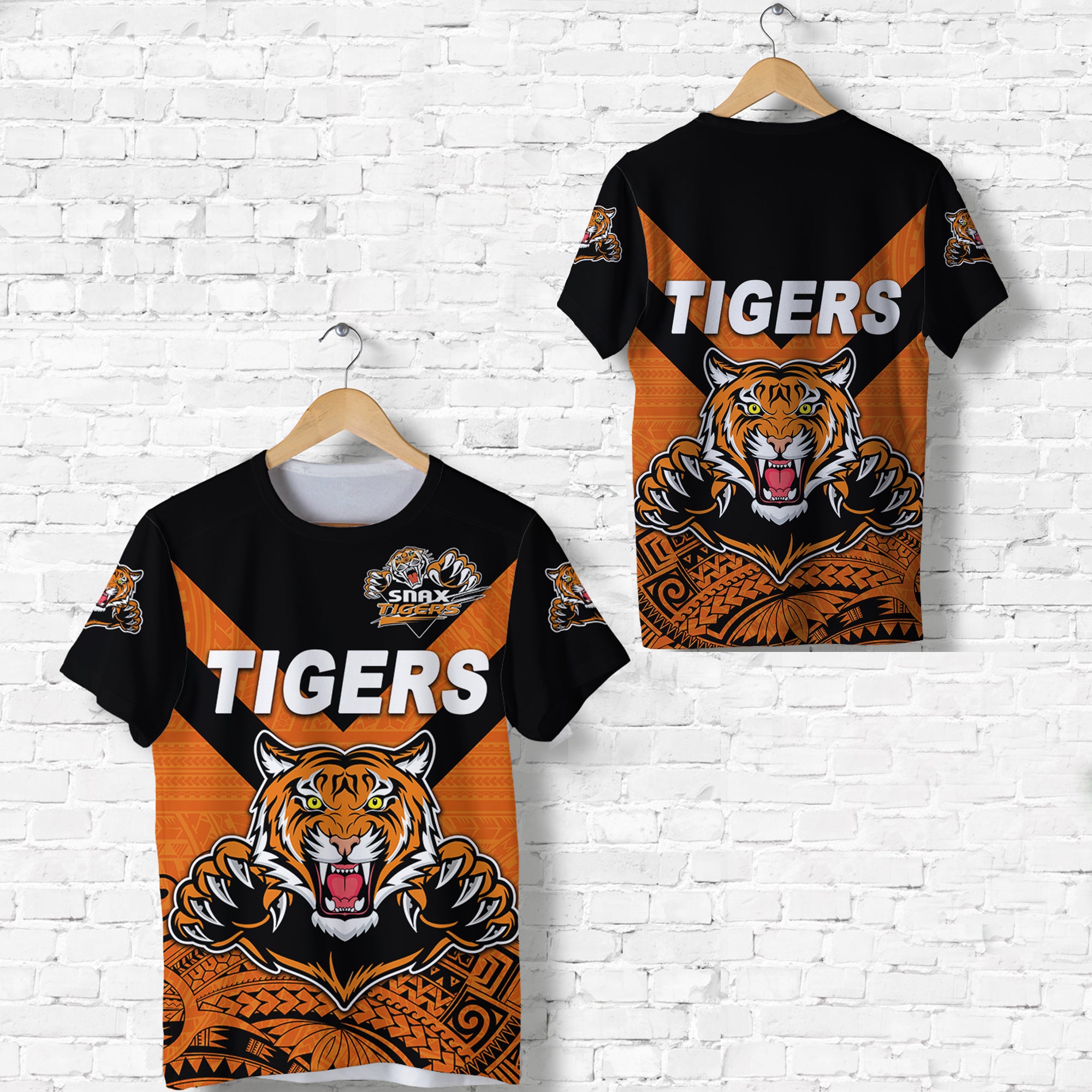 Papua New Guinea Lae Snax Tigers T Shirt Rugby Original Style Orange LT8 Unisex Orange - Polynesian Pride