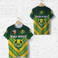 Papua New Guinea Enga Mioks T Shirt Rugby Original Style Green LT8 Green - Polynesian Pride