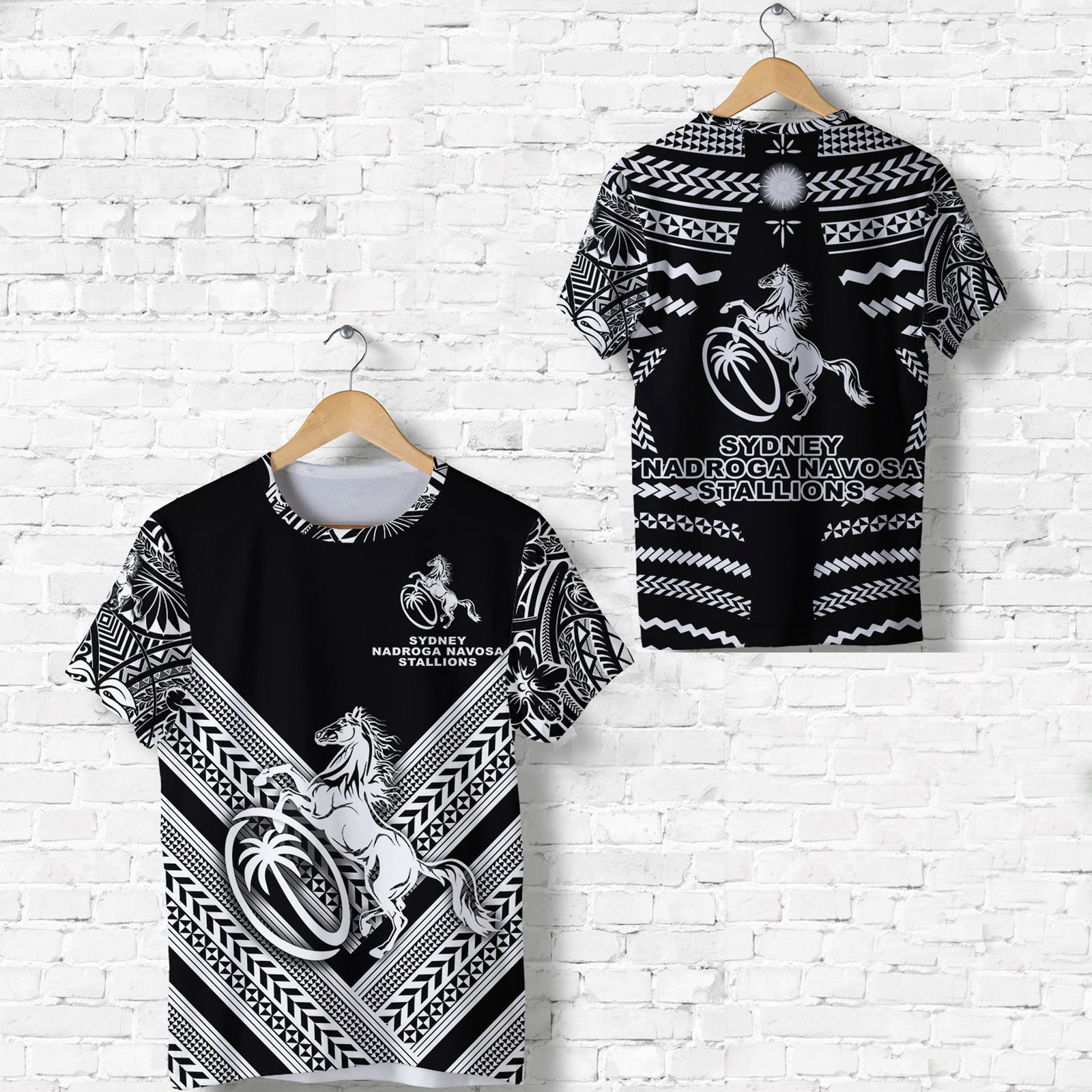 Fiji Rugby T Shirt Sydney Nadroga Navosa Stallions Creative Style Black LT8 Unisex Black - Polynesian Pride