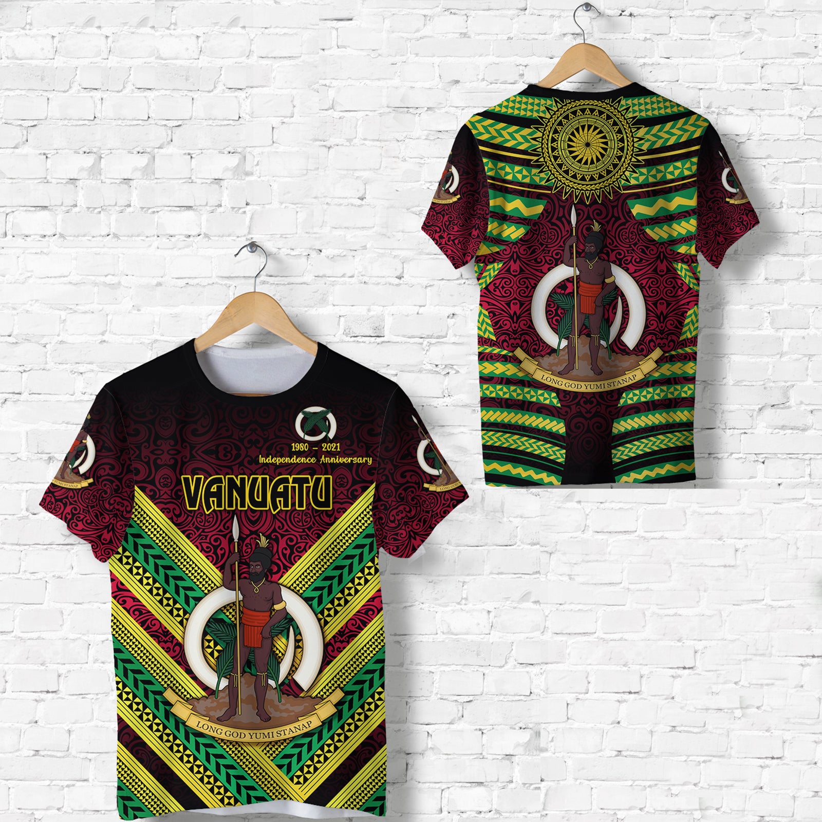 Vanuatu T Shirt Special Independence Anniversary Creative Style Gradient Red LT8 Unisex Red - Polynesian Pride
