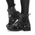 Celticone Women's Leather Boot - Black Astrology Map Pagan Boots Black - Polynesian Pride