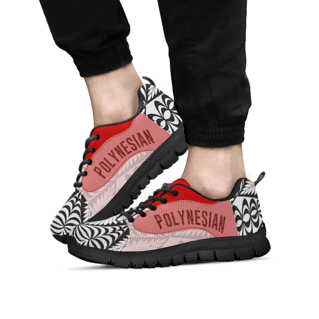 Polynesian Sneakers Polynesian Patterns Tonga Style LT16 Unisex Black - Polynesian Pride