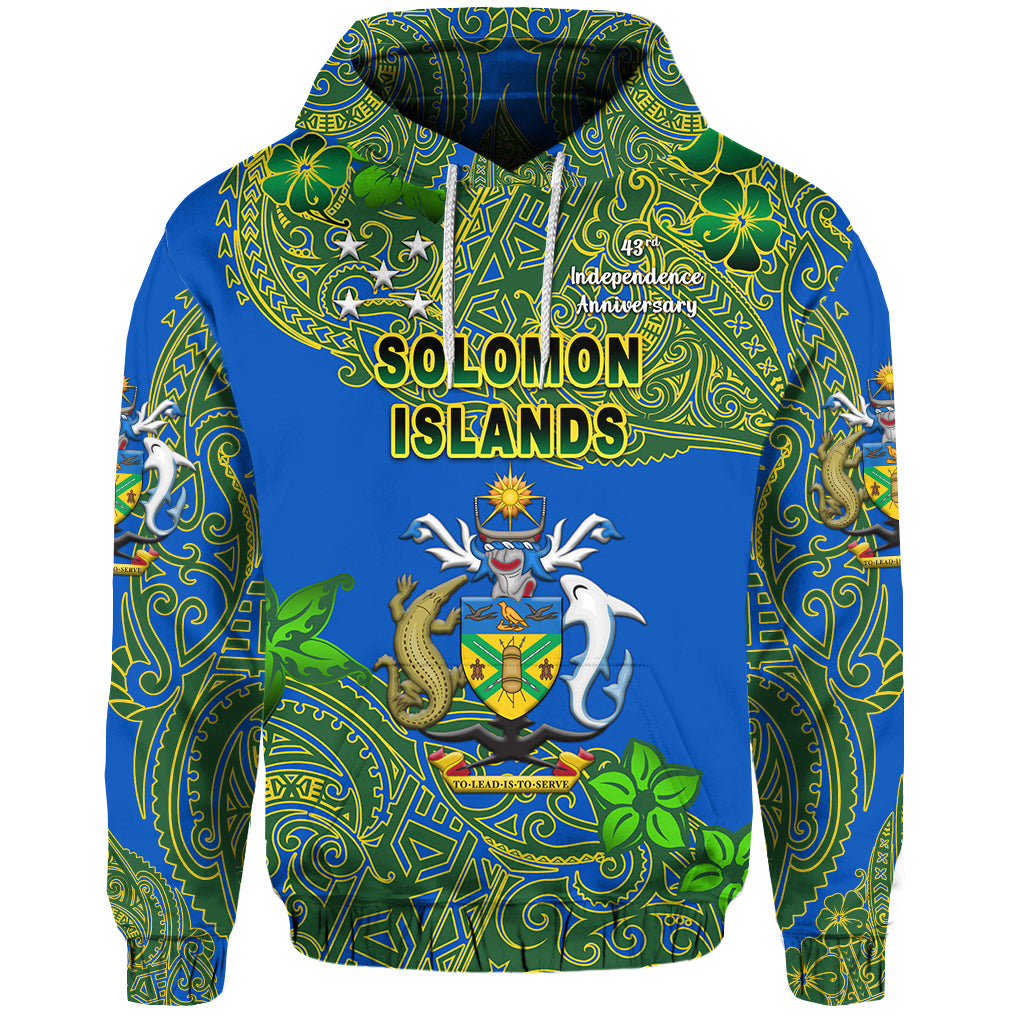 Solomon Islands Hoodie 43rd Independence Anniversary Unique Vibes LT8 Blue - Polynesian Pride