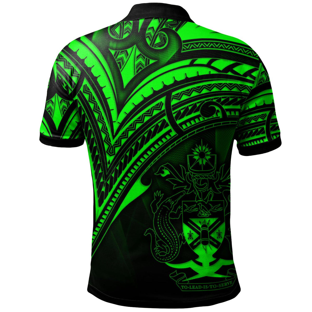 Solomon Islands Polo Shirt Green Color Cross Style - Polynesian Pride