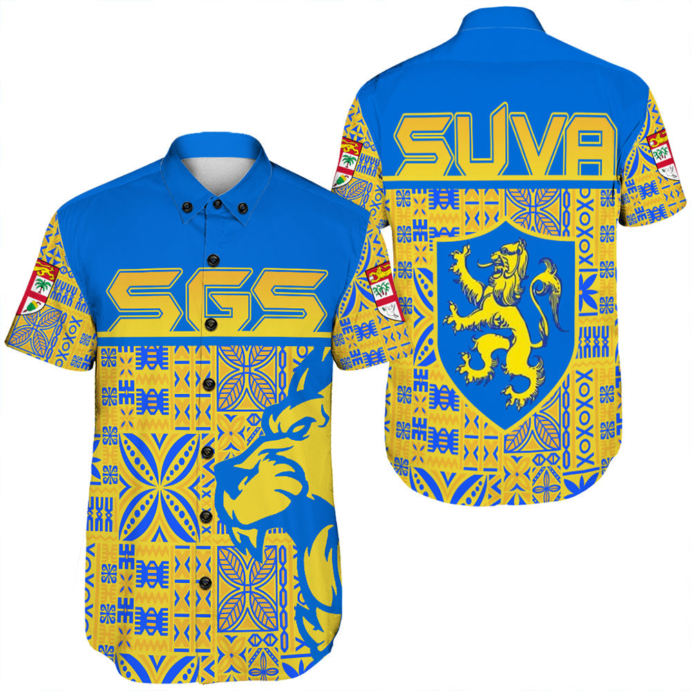 Suva Grammar School Short Sleeve Shirt LT10 Unisex Blue - Polynesian Pride