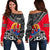 Tahiti Off Shoulder Sweater Fall In The Wave K9 Red - Polynesian Pride