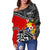 Tonga Off Shoulder Sweater Polynesian Style Fall In The Wave - Polynesian Pride