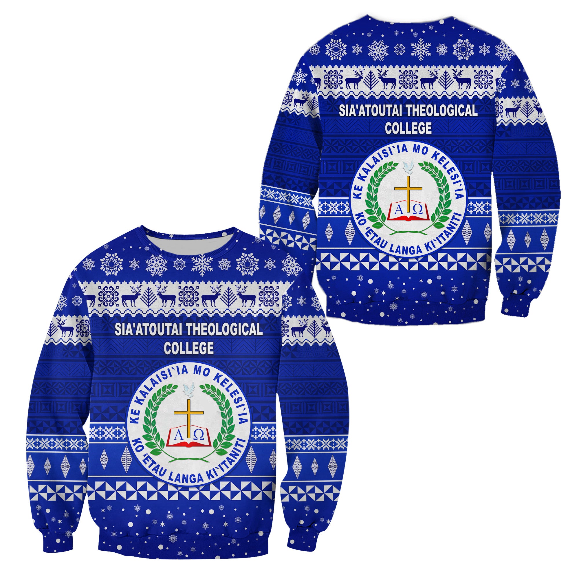 Sia'atoutai Theological College Christmas Sweatshirt Simple Style LT8 Unisex Blue - Polynesian Pride