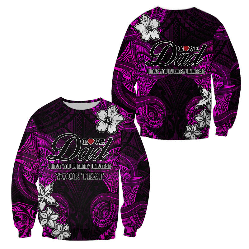 (Custom Personalised) Polynesian Fathers Day Sweatshirt I Love You In Every Universe - Pink LT8 Unisex Pink - Polynesian Pride