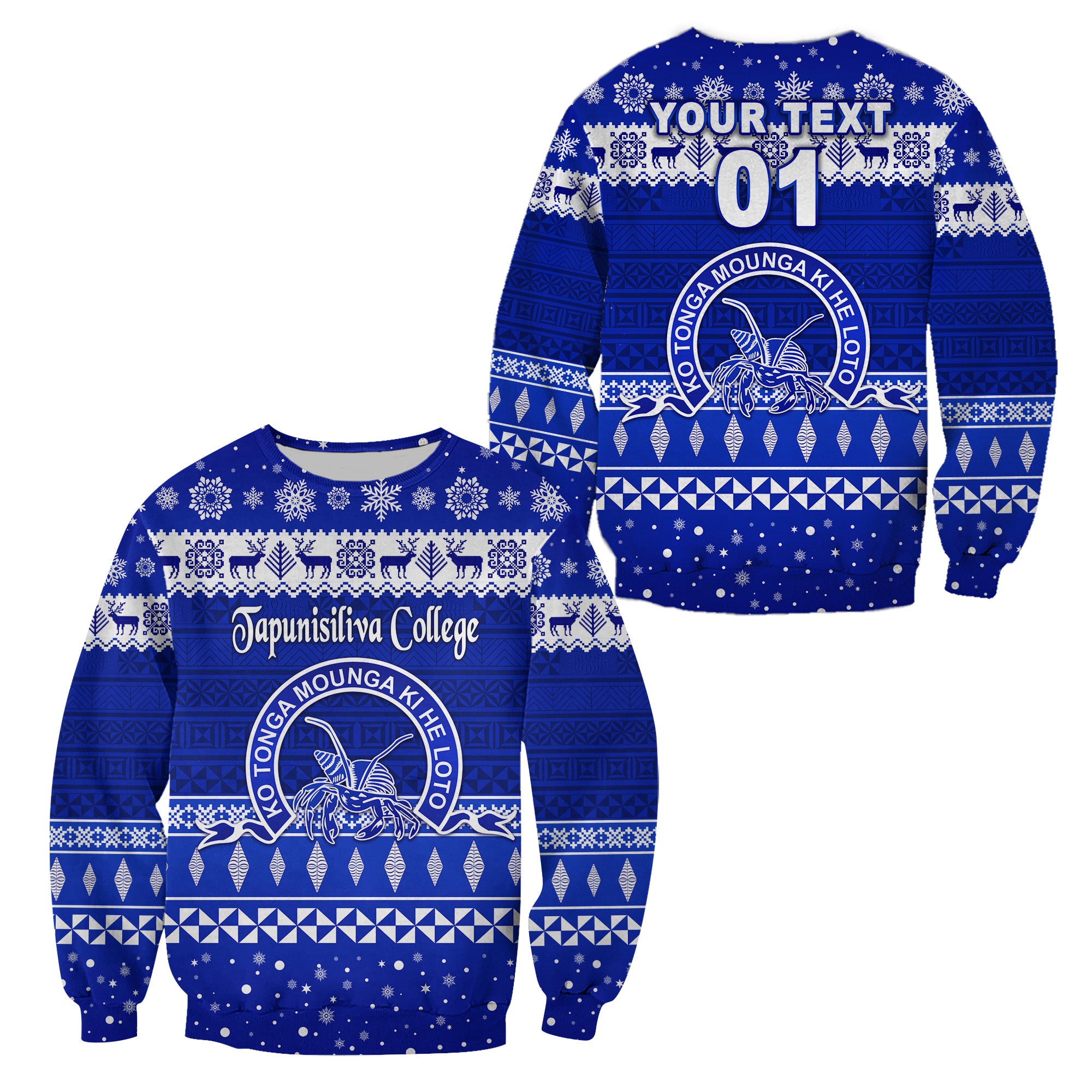 (Custom Personalised) Tapunisiliva College Christmas Sweatshirt Simple Style LT8 - Polynesian Pride