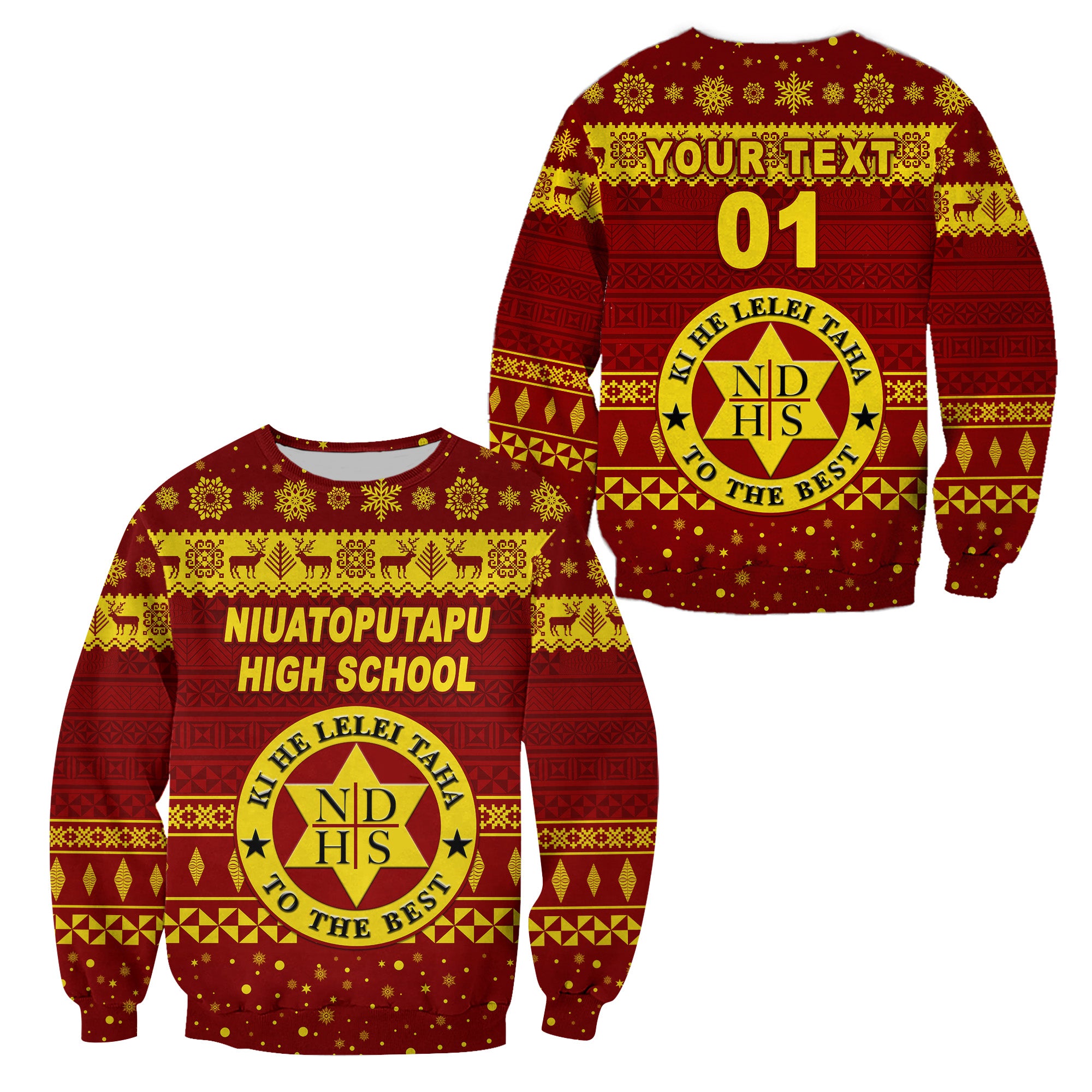 (Custom Personalised) Niuatoputapu High School Christmas Sweatshirt Simple Style LT8 - Polynesian Pride