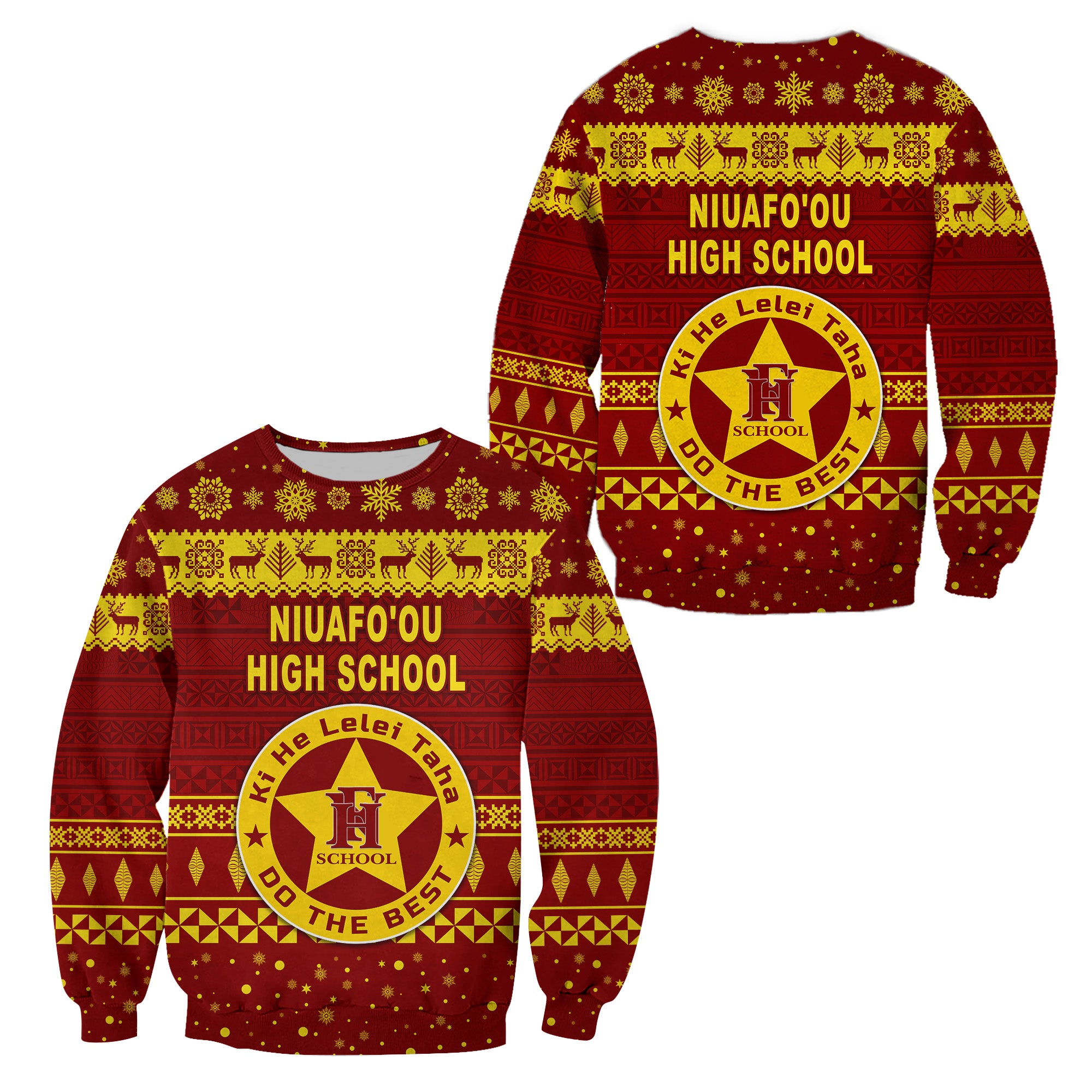 Niuafo'ou High School Christmas Sweatshirt Simple Style LT8 Unisex Maroon - Polynesian Pride