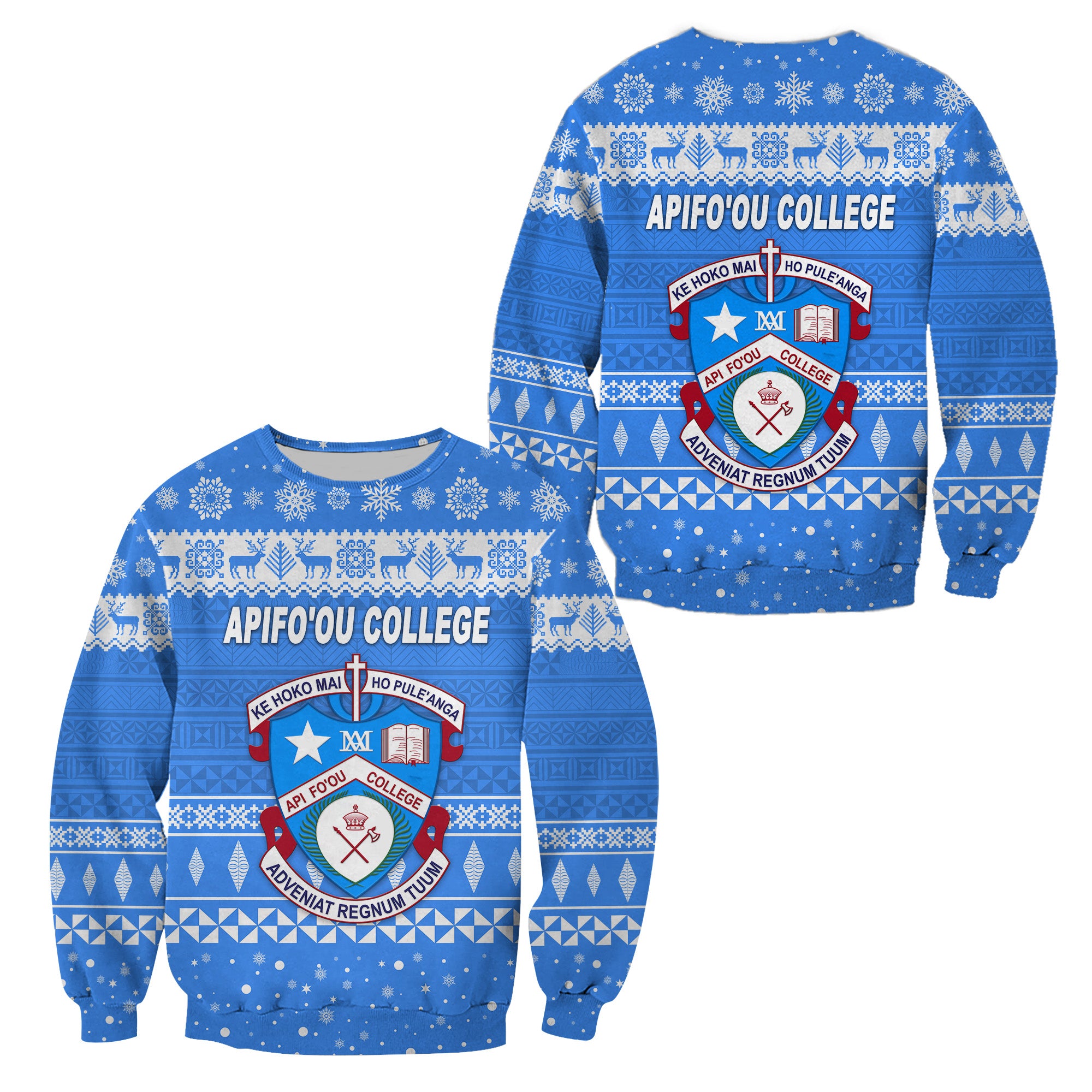 Apifo'ou College Christmas Sweatshirt Simple Style LT8 - Polynesian Pride