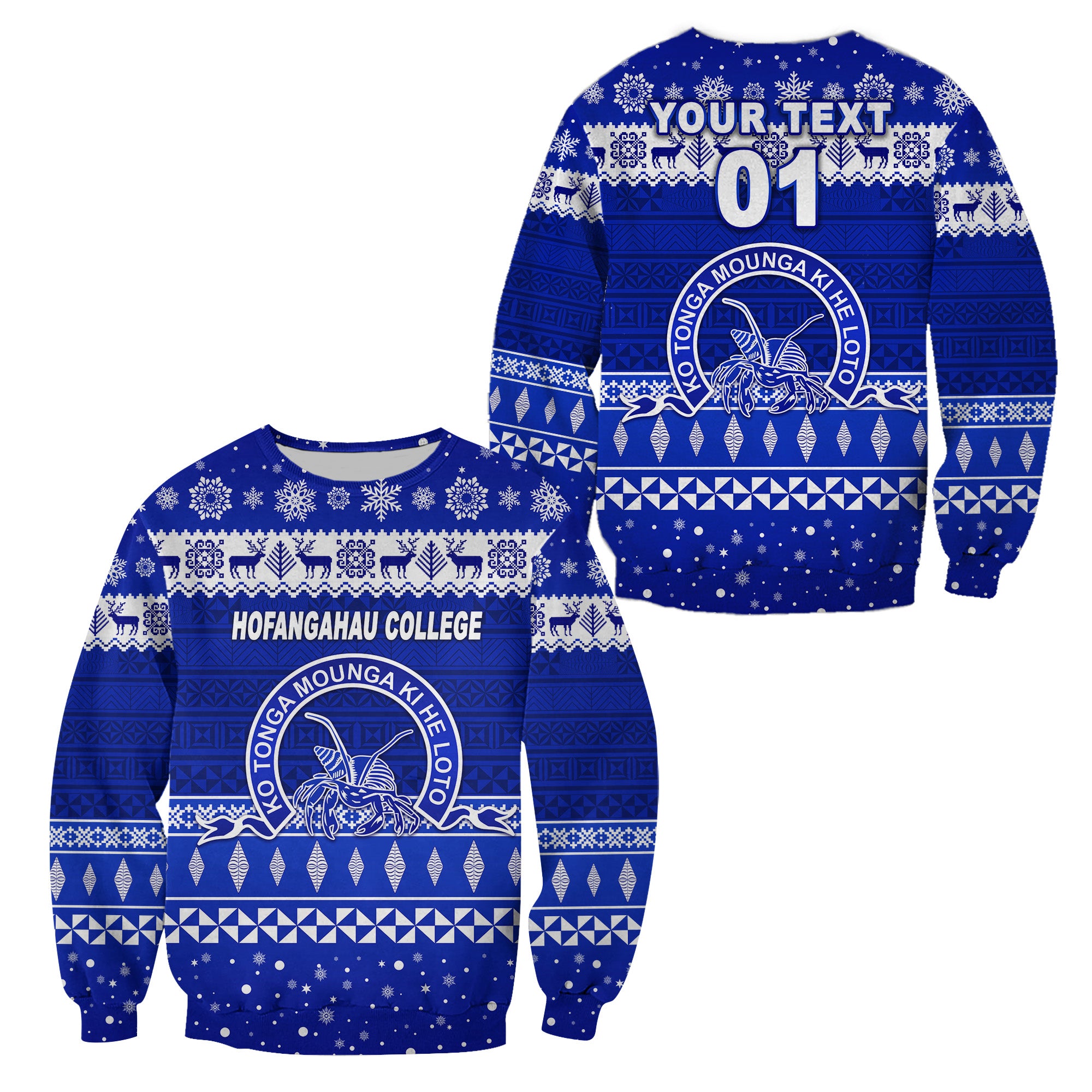 (Custom Personalised) Hofangahau College Christmas Sweatshirt Simple Style LT8 - Polynesian Pride