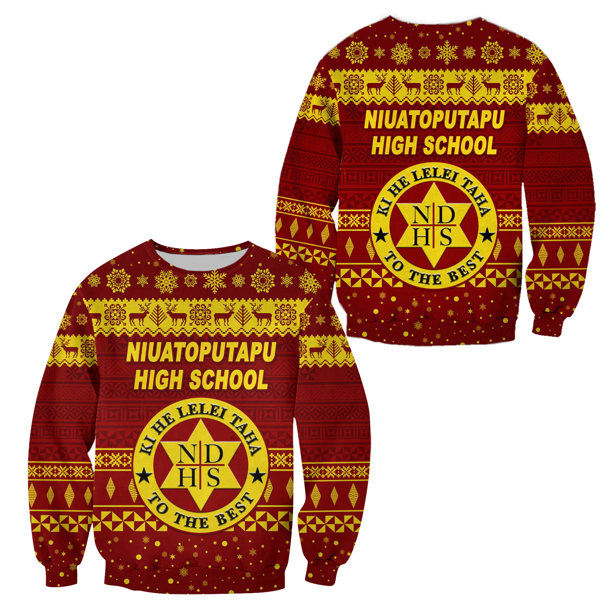 Niuatoputapu High School Christmas Sweatshirt Simple Style LT8 Unisex Maroon - Polynesian Pride