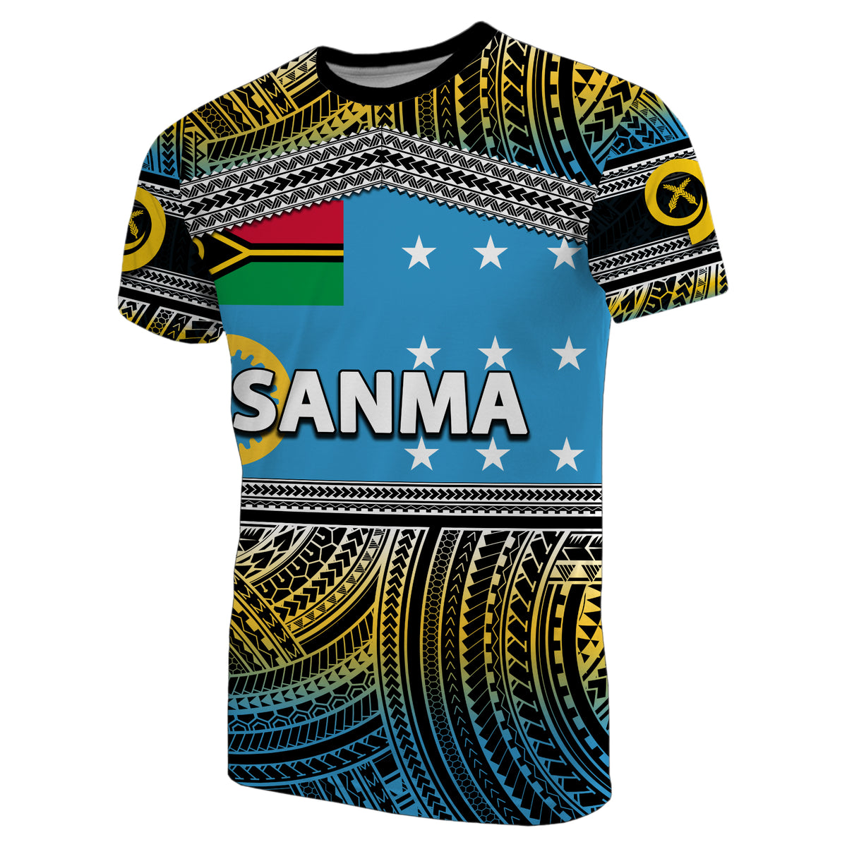 Sanma Day T Shirt of Vanuatu Polynesian Patterns LT6 Unisex Blue - Polynesian Pride