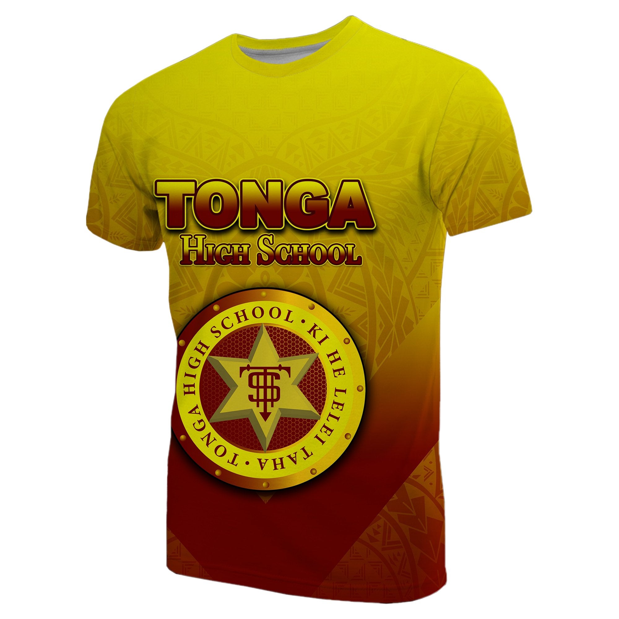 Tonga High School T Shirt Polynesian Style Unisex Yellow - Polynesian Pride