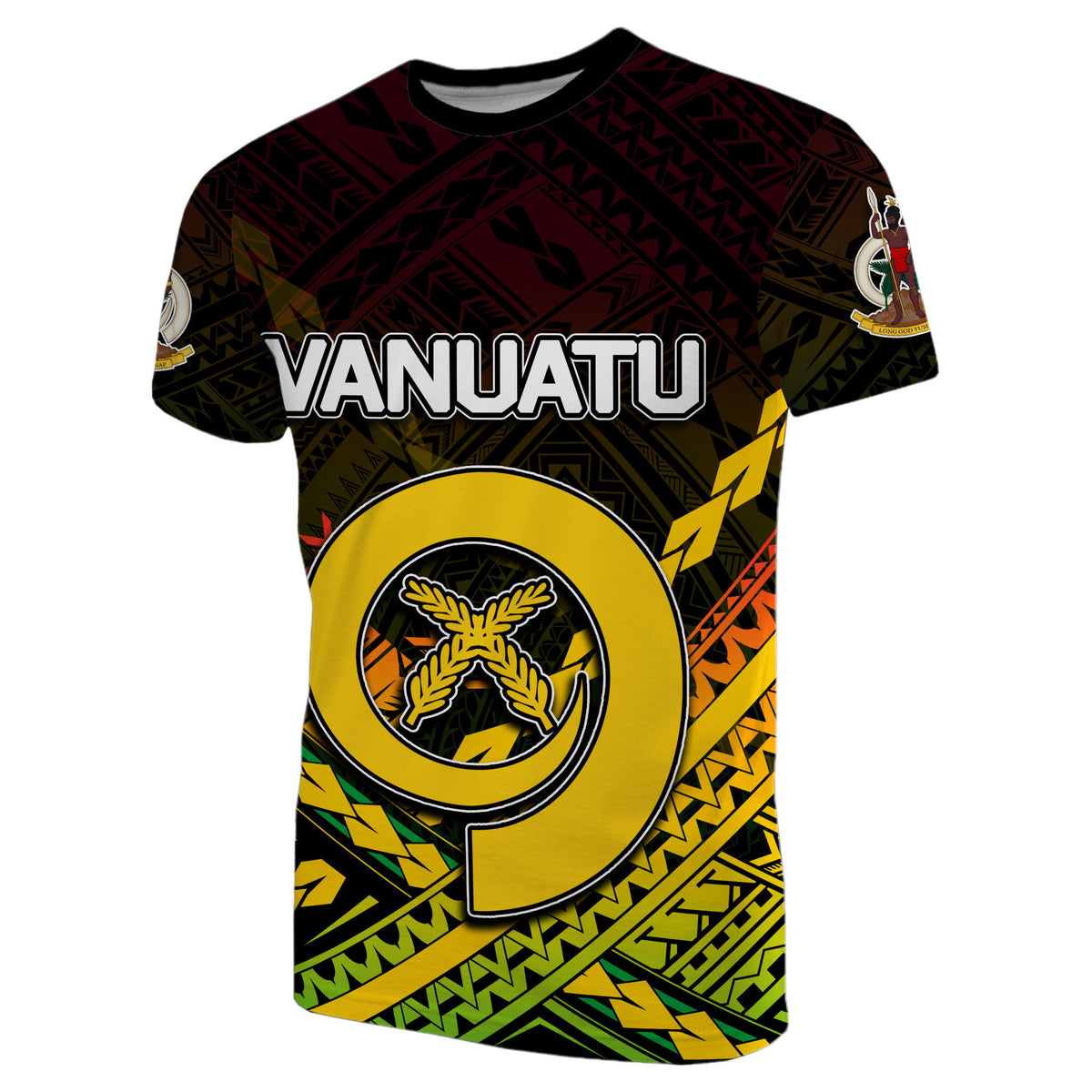 Custom Vanuatu T Shirt Polynesian Style LT6 Red - Polynesian Pride