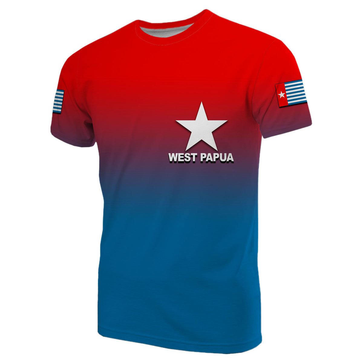 West Papua T Shirt Flag Color Simple Style LT6 Unisex Blue - Polynesian Pride