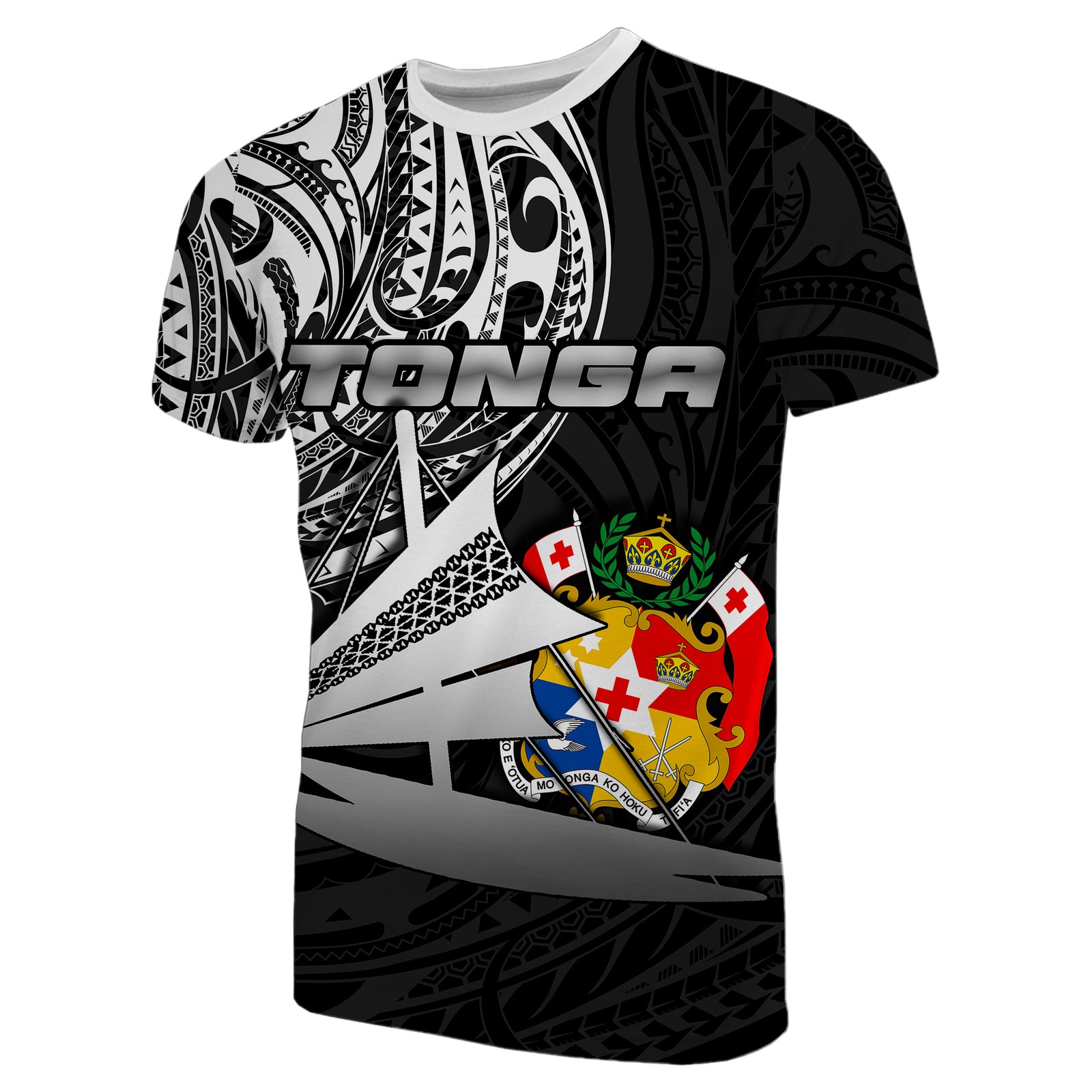 Tonga T Shirt Kalia Polynesian NO.2 LT6 Unisex Black - Polynesian Pride