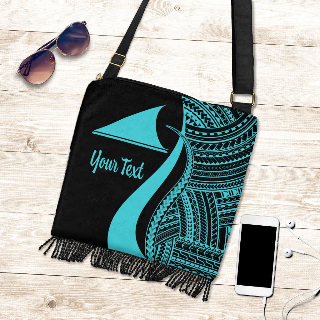 Tokelau Custom Personalised Boho Handbag - Turquoise Polynesian Tentacle Tribal Pattern Boho Handbag One Size Turquoise - Polynesian Pride