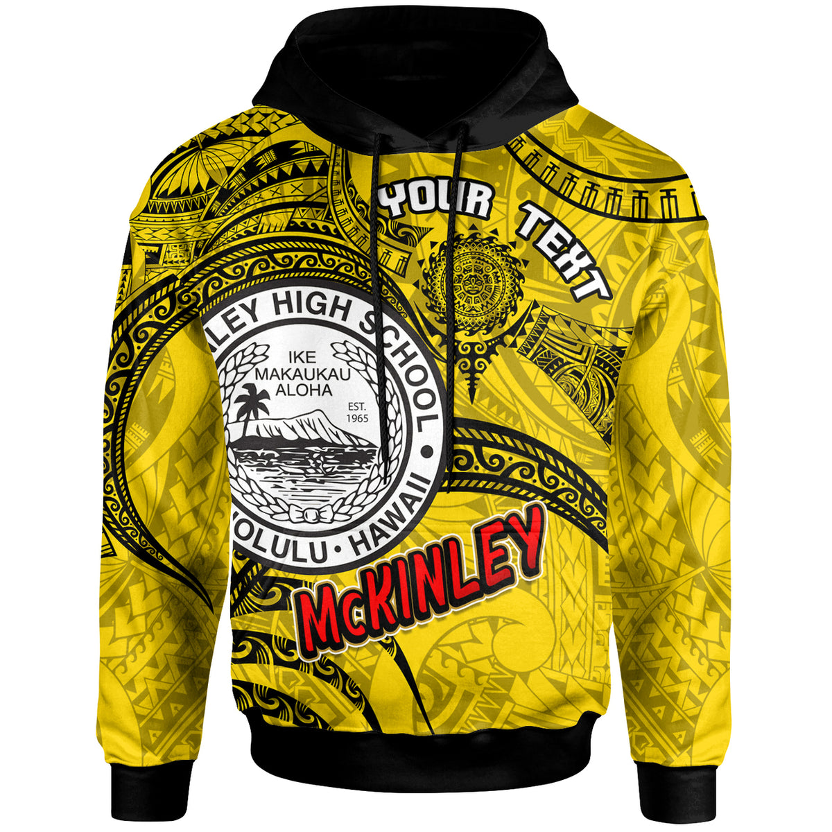 Hawaii President William McKinley High School Custom Hoodie McKinley High School Polynesian Pattern LT10 - Polynesian Pride
