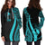 Yap Women's Hoodie Dress - Turquoise Polynesian Tentacle Tribal Pattern - Polynesian Pride