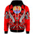 Tahiti Zip Hoodie Tribal Sun Tattoo Red Color Unisex Red - Polynesian Pride