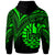 Tahiti Zip Hoodie Green Color Cross Style - Polynesian Pride