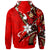 Tahiti Hoodie Tribal Flower With Special Turtles Red Color - Polynesian Pride