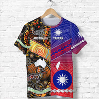 Custom Taiwanese Polynesian and Australia Aboriginal T Shirt Together Gradient Vibes LT8 Kid - Polynesian Pride