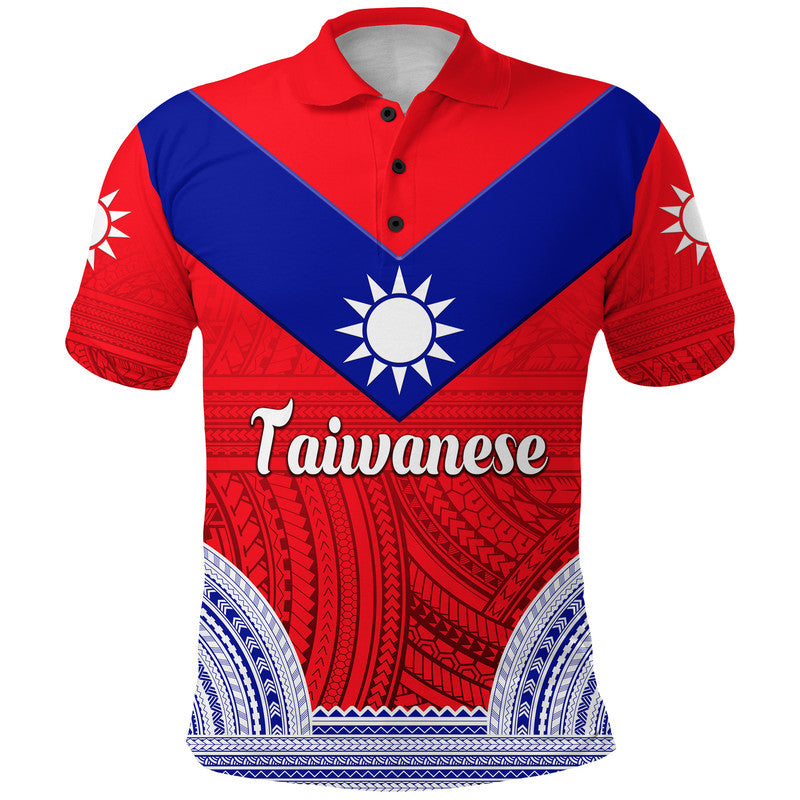 Custom Taiwanese Polo Shirt Taiwan Unique Polynesian Tattoo LT8 Kid - Polynesian Pride
